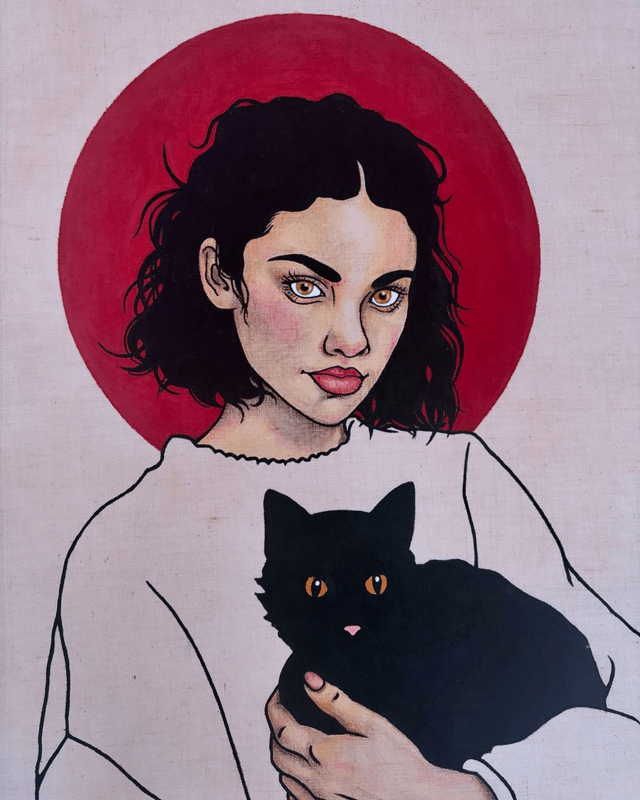 Collection 7 Vies, burgundy et chat noir