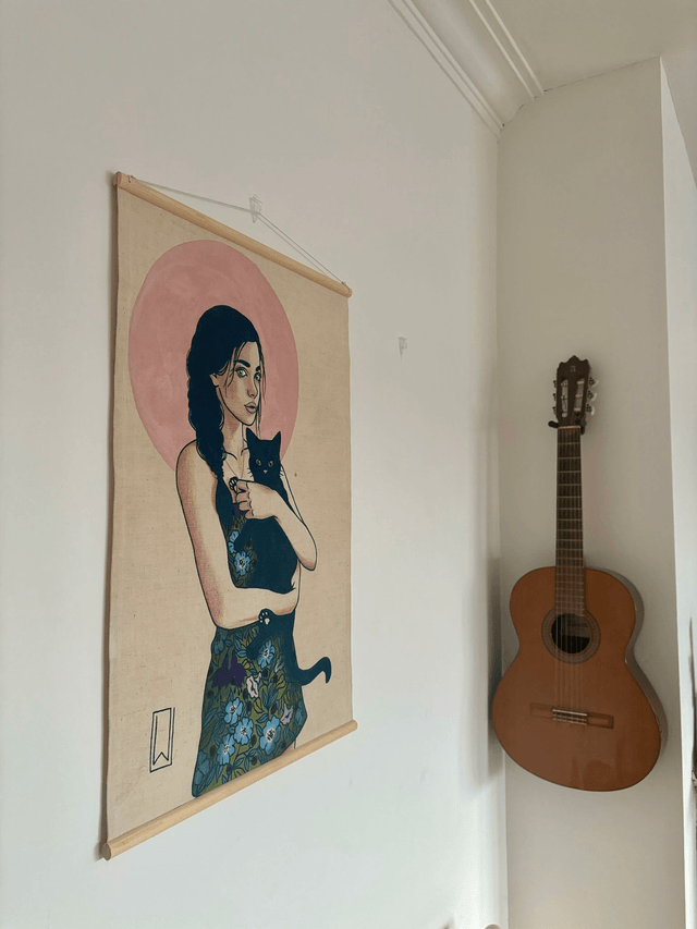 Collection 7 Vies, rose et chat noir