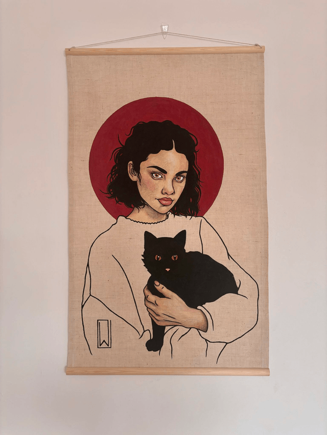 Collection 7 Vies, burgundy et chat noir