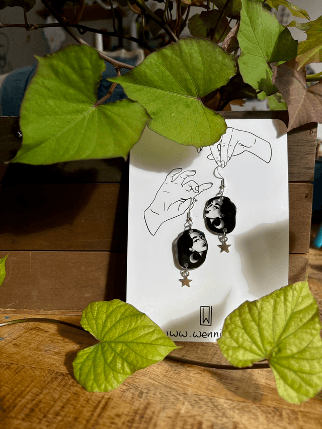 "Têtes dans les étoiles" Boucles d'Oreilles