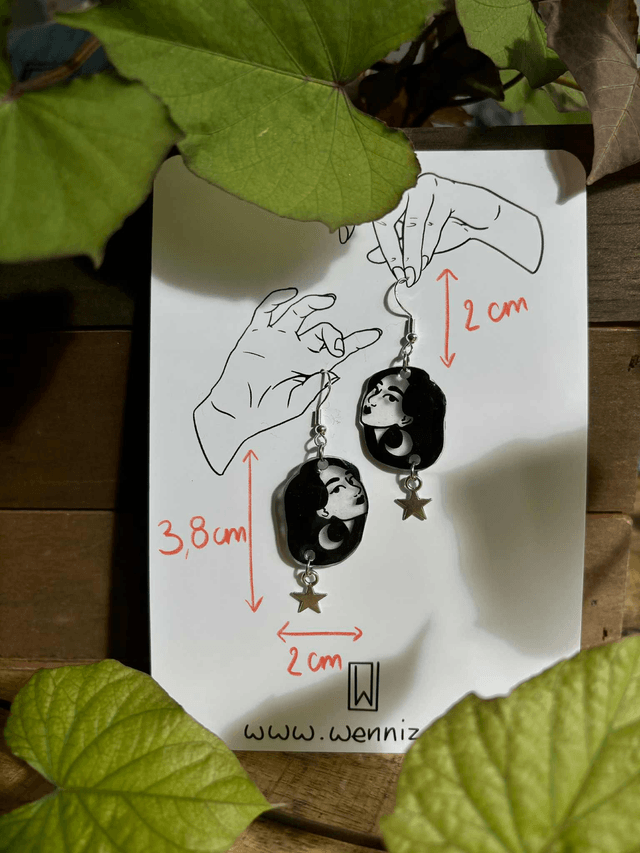 "Têtes dans les étoiles" Boucles d'Oreilles
