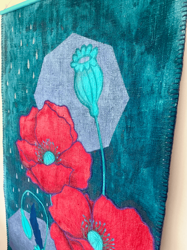 « Pavots de grand chemin » bleu